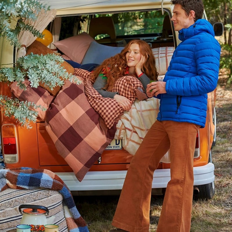 Morgan Check Wine Quilt Cover Separates