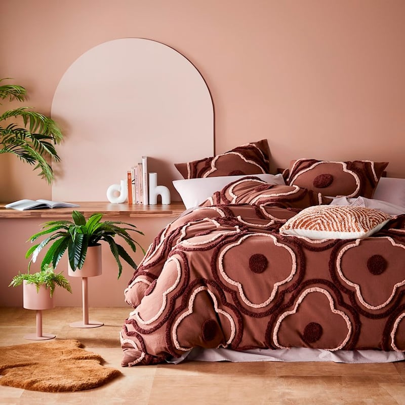 Clover Tufted Wine Quilt Cover Separates