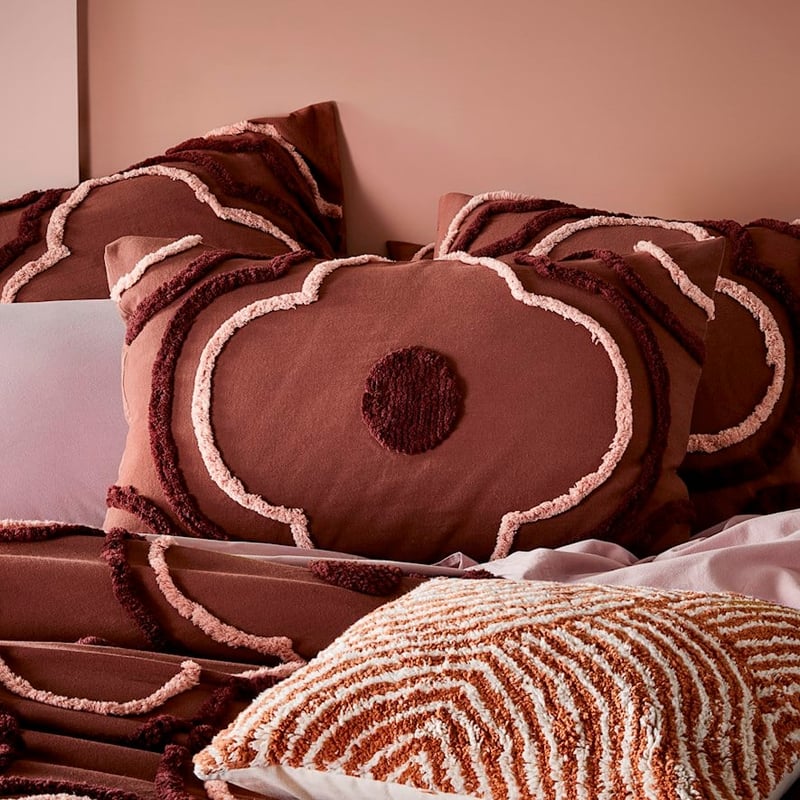 Clover Tufted Wine Quilt Cover Separates