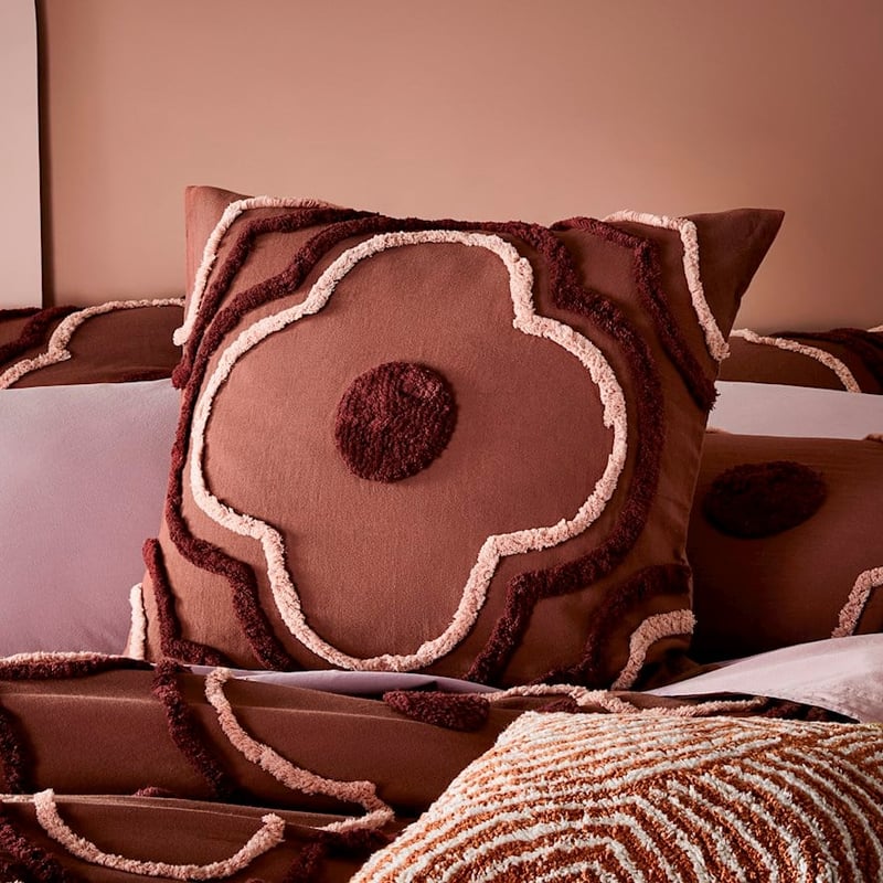 Clover Tufted Wine Quilt Cover Separates