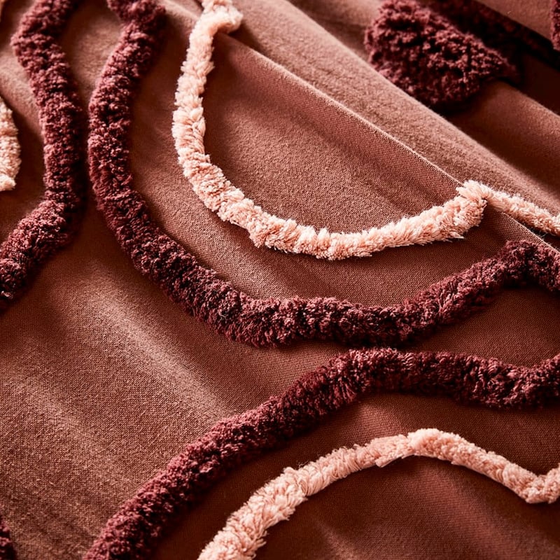 Clover Tufted Wine Quilt Cover Separates