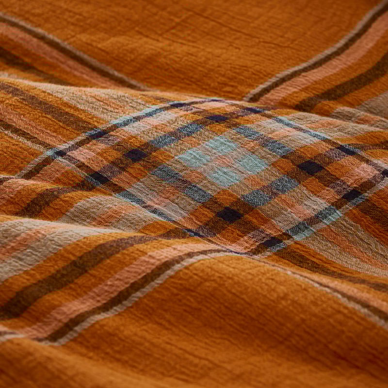 Maple Check Burnt Orange Quilt Cover Set + Separates