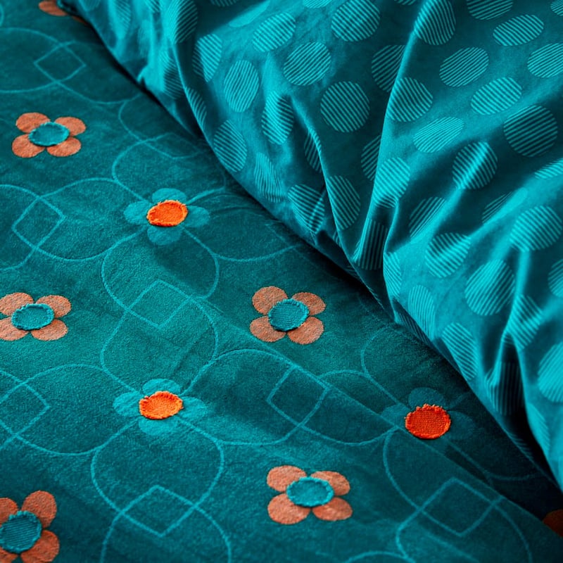 Joy Teal Jacquard Quilt Cover Separates