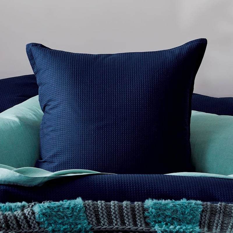 Berlin Navy Waffle Quilt Cover Set + Separates