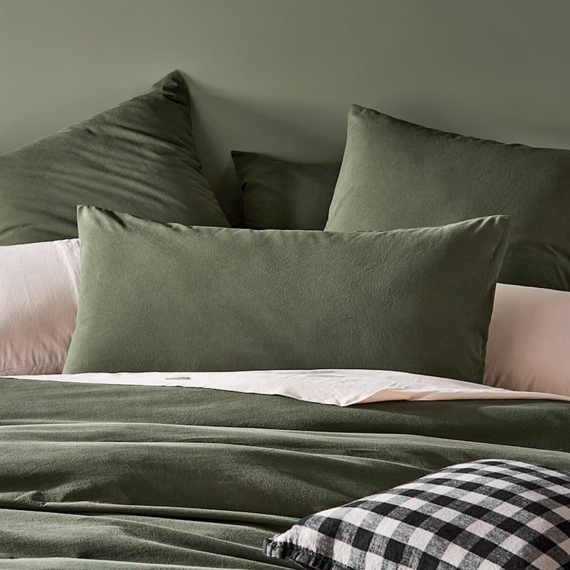 Stonewashed Cotton Basil Quilt Cover Separates