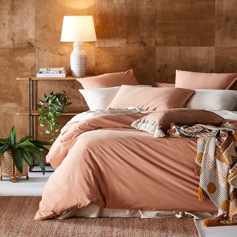 Manhattan Waffle Misty Rose Quilt Cover Set + Separates
