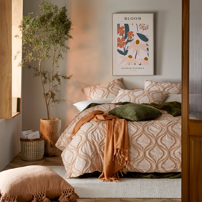 Tara Soft Clay Tufted Quilt Cover Separates