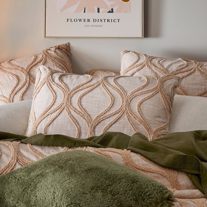 Tara Soft Clay Tufted Quilt Cover Separates