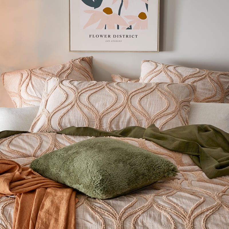 Tara Soft Clay Tufted Quilt Cover Separates