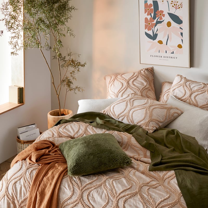 Tara Soft Clay Tufted Quilt Cover Separates