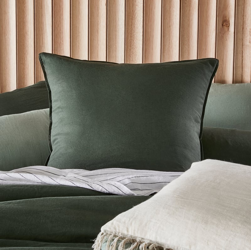 Vintage Washed Linen Thyme Pillowcase