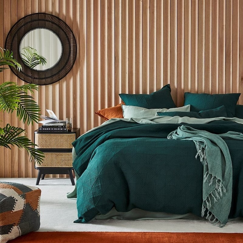 Prism Bottle Green Quilted Quilt Cover Separates