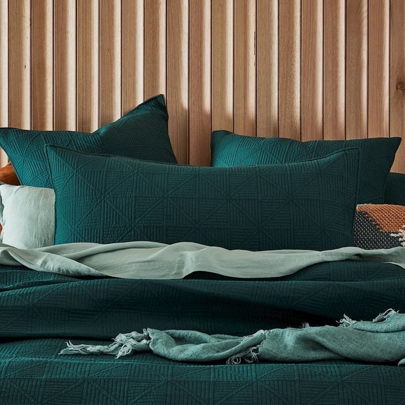 Prism Bottle Green Quilted Quilt Cover Separates