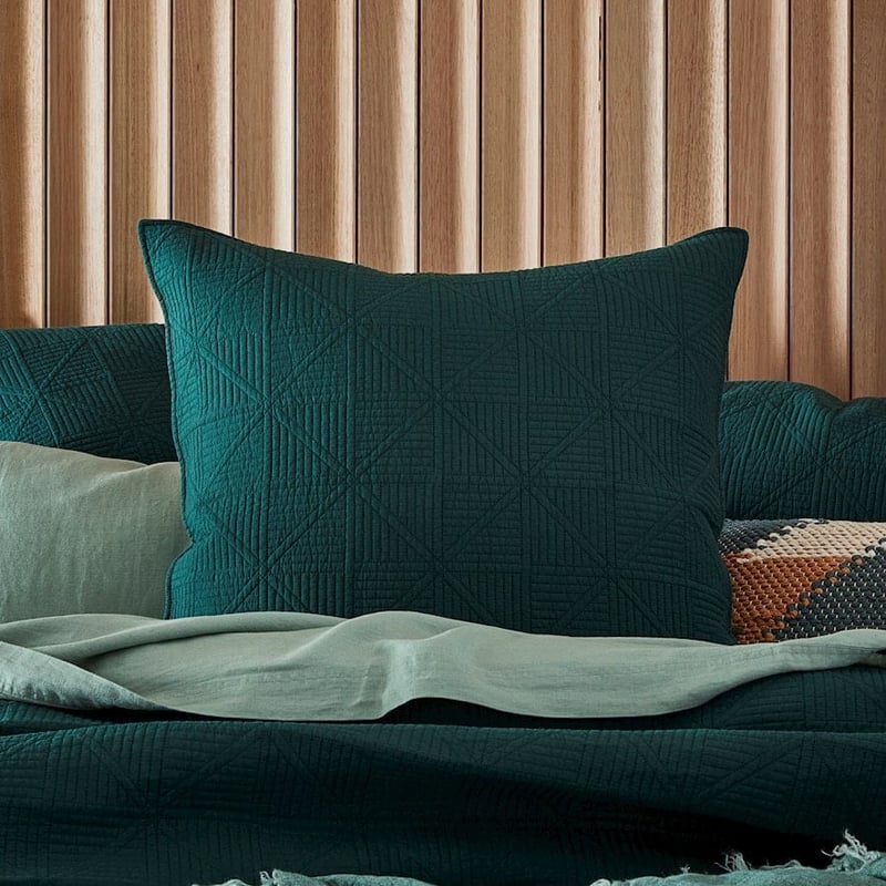 Prism Bottle Green Quilted Quilt Cover Separates