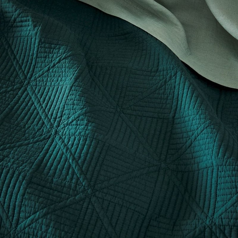 Prism Bottle Green Quilted Quilt Cover Separates