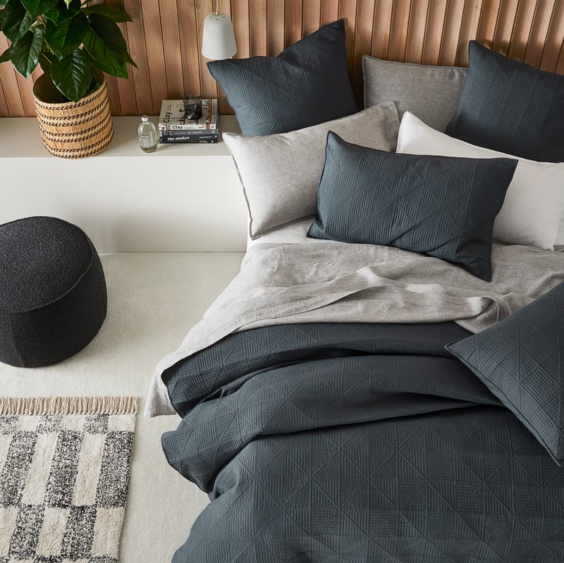 Prism Graphite Quilted Quilt Cover Separates