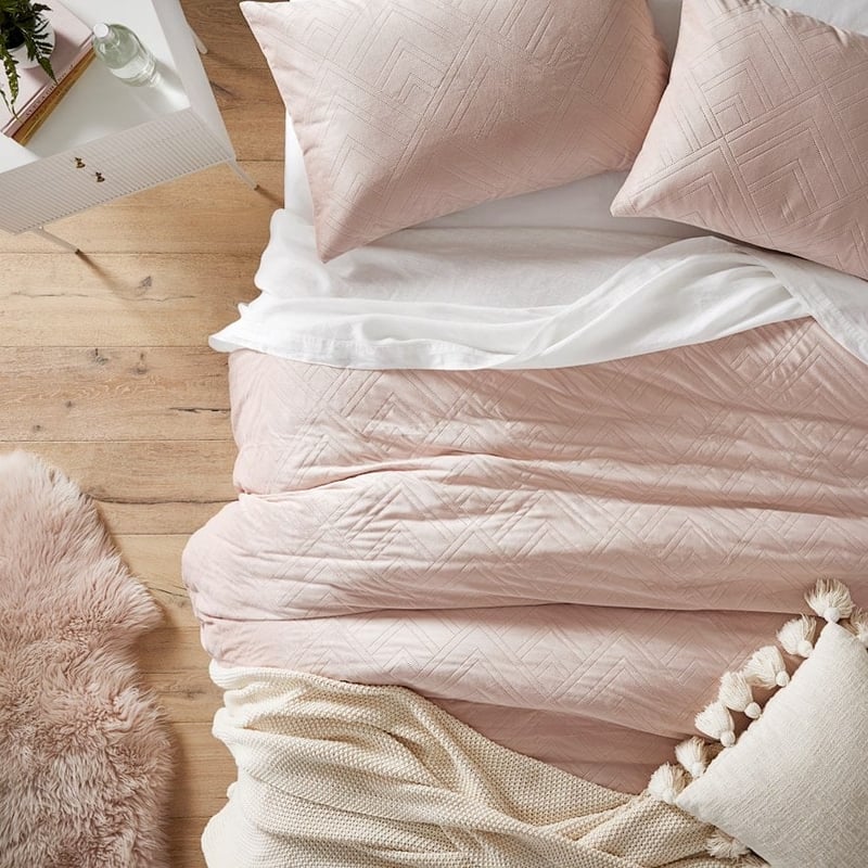 Zayn Pink Velvet Quilt Cover Set + Separates