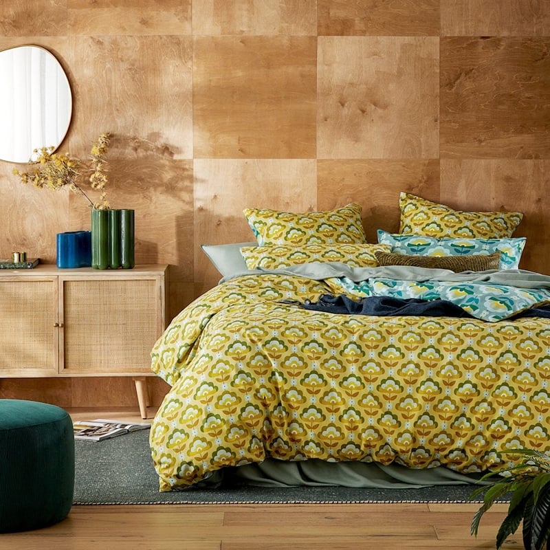 Retro Stems Peacock Quilt Cover Set + Separates