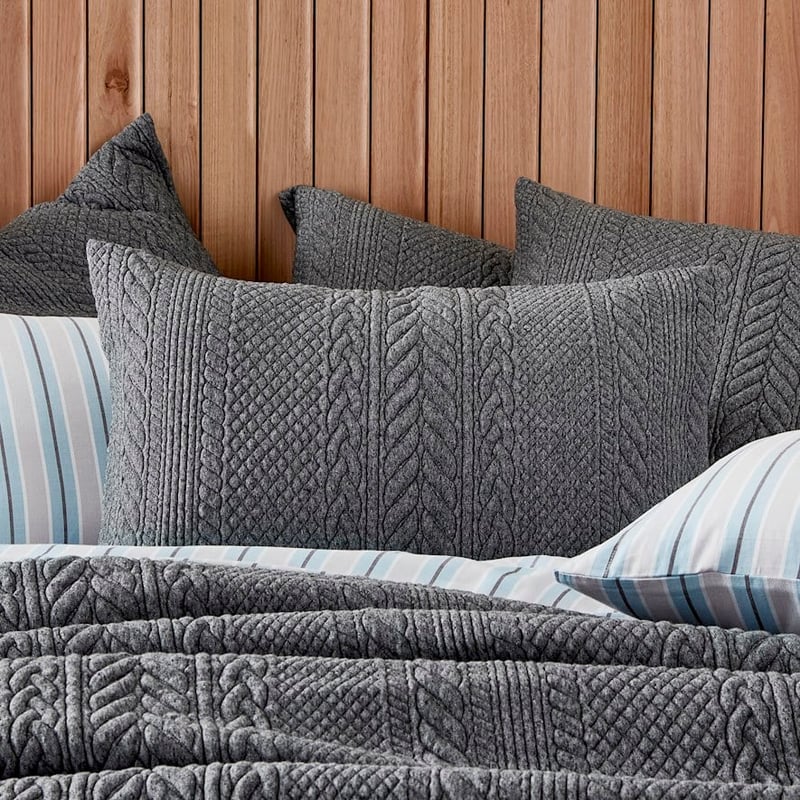 Cable Black Marble Jersey Quilt Cover Separates