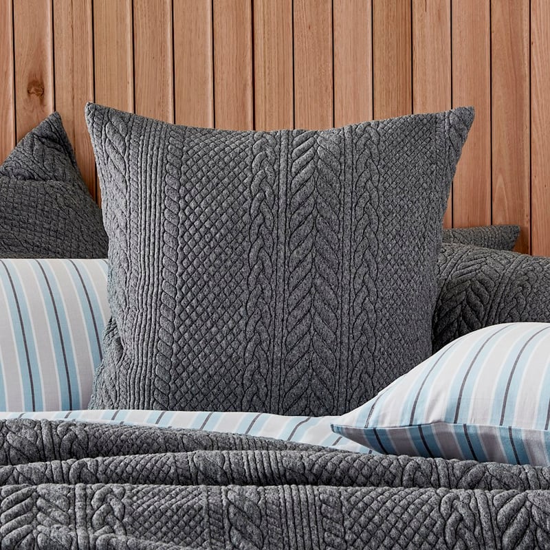 Cable Black Marble Jersey Quilt Cover Separates