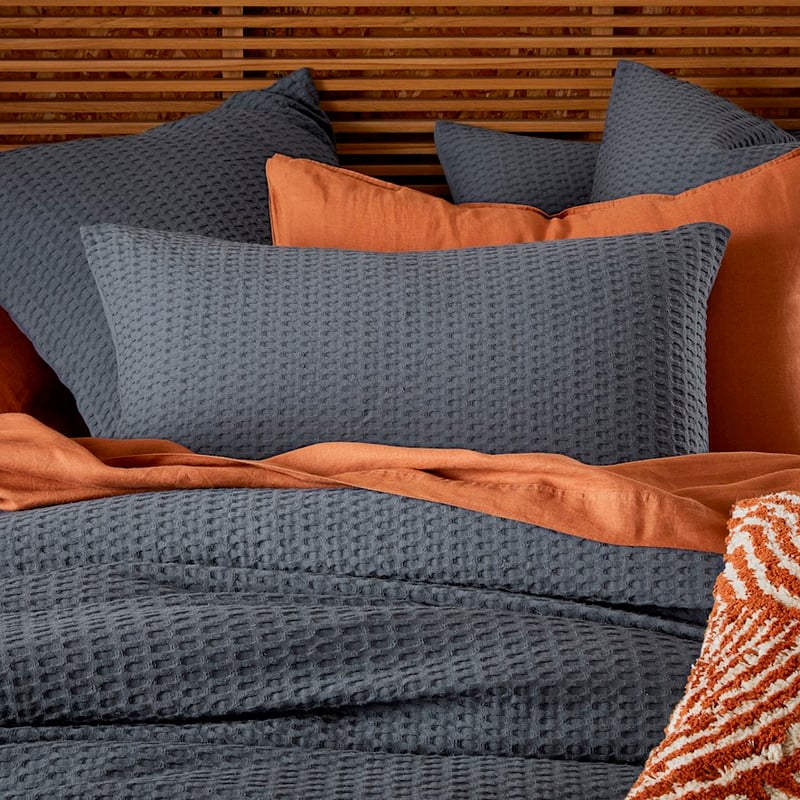 Mark Tuckey Storm Blue Byron Waffle Quilt Cover Separates