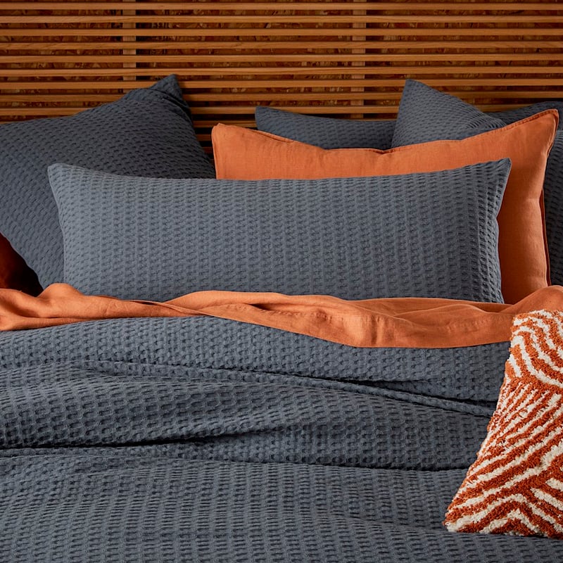 Mark Tuckey Storm Blue Byron Waffle Quilt Cover Separates