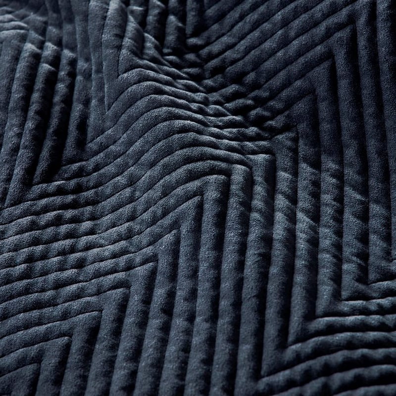 Chevron Dark Slate Velvet Quilted Quilt Cover Separates