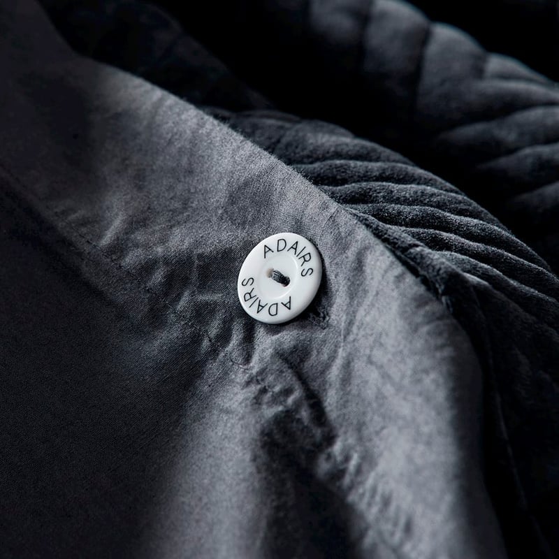 Chevron Dark Slate Velvet Quilted Quilt Cover Separates