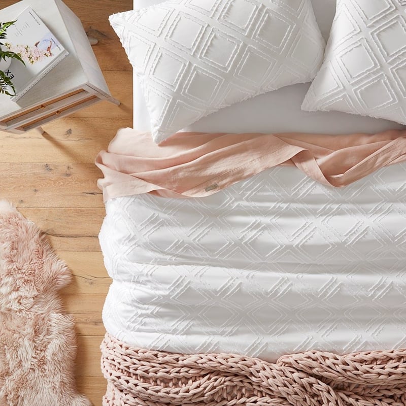Kennedy White Quilt Cover Set + Separates