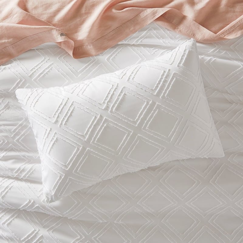 Kennedy White Quilt Cover Set + Separates