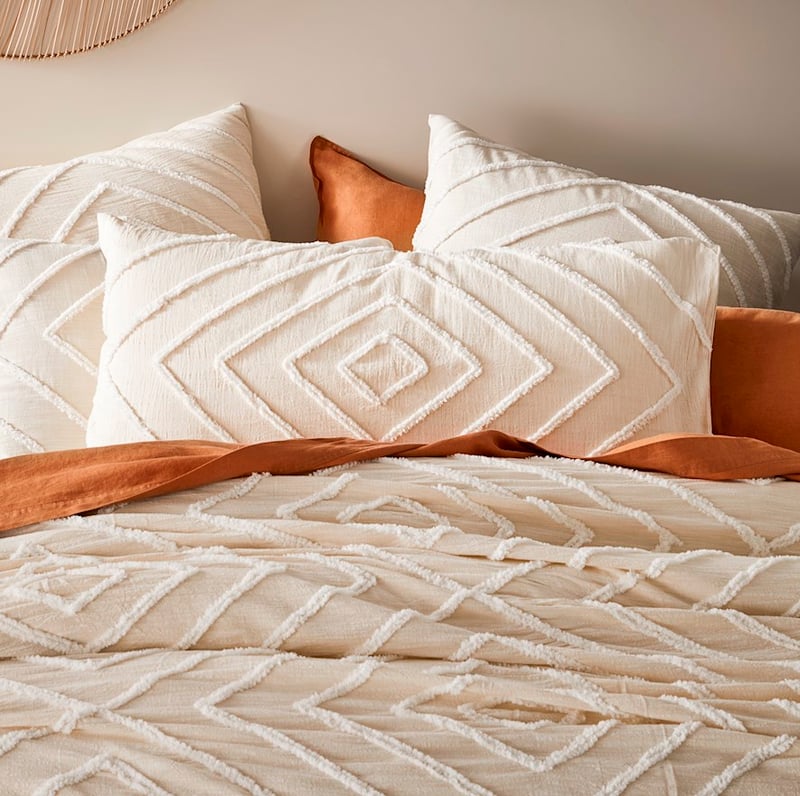 Iris Natural Tufted Quilt Cover + Pillowcases