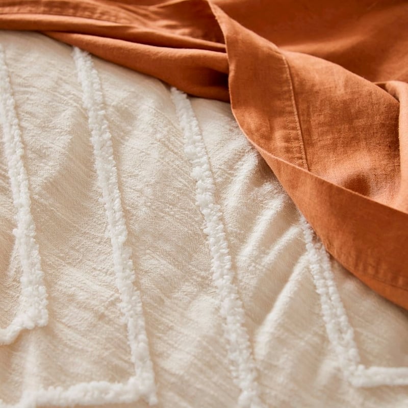 Iris Natural Tufted Quilt Cover + Pillowcases