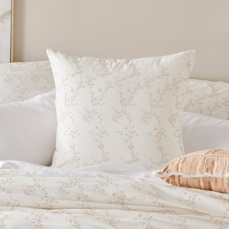 Isabella Off White Embroidered Quilt Cover Separates