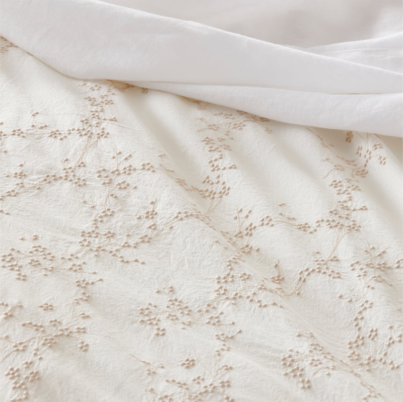 Isabella Off White Embroidered Quilt Cover Separates