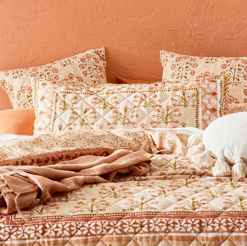 Sun-Kissed Clay Quilted Pillowcases
