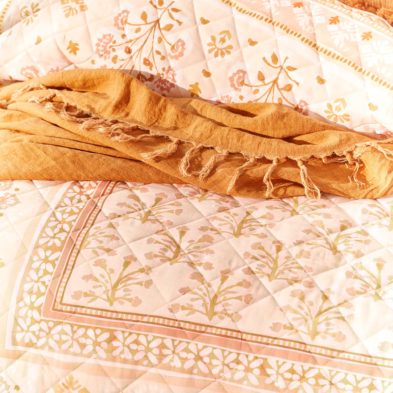 Sun-Kissed Clay Quilted Quilt Cover Separates