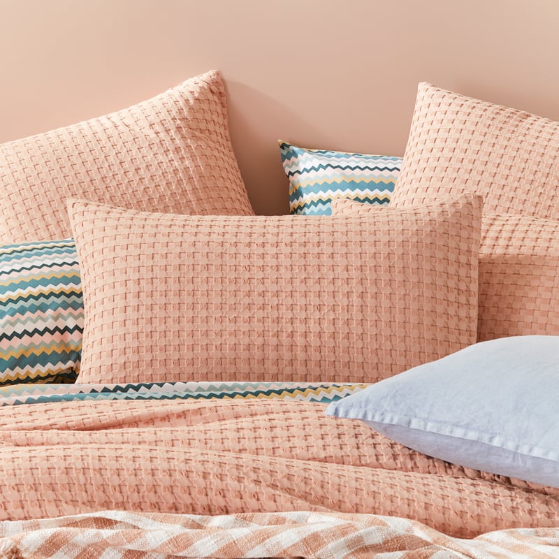 Manhattan Waffle Misty Rose Quilt Cover Set + Separates