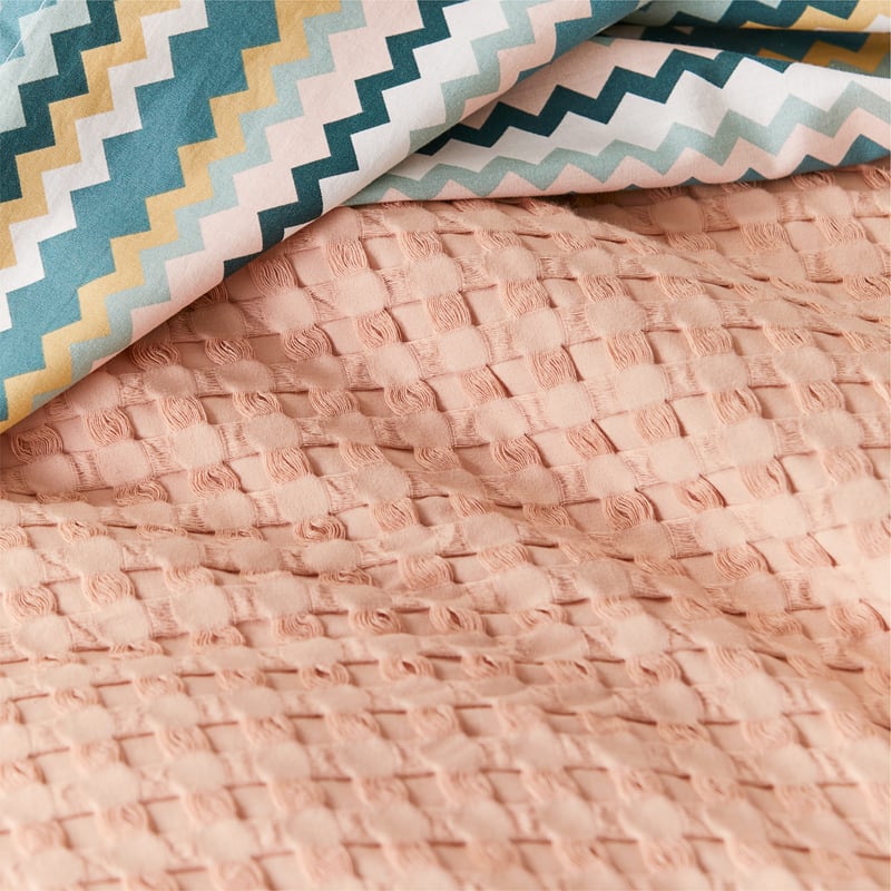 Manhattan Waffle Misty Rose Quilt Cover Set + Separates