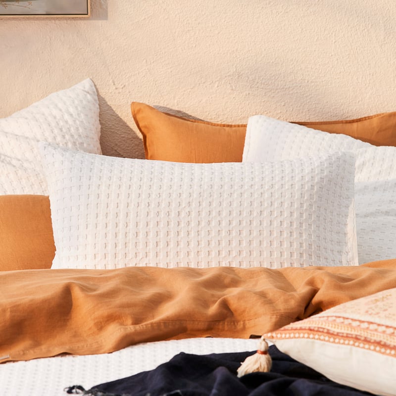 Manhattan Waffle White Quilt Cover Set + Separates