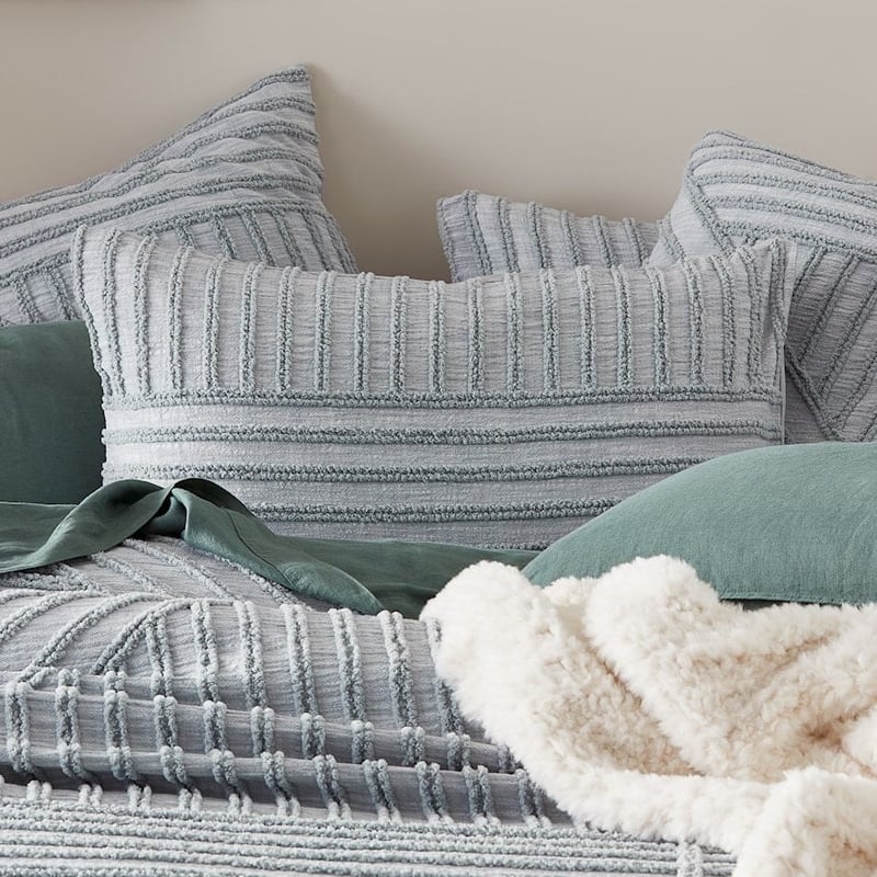 Kian Tufted Silver Quilt Cover Separates