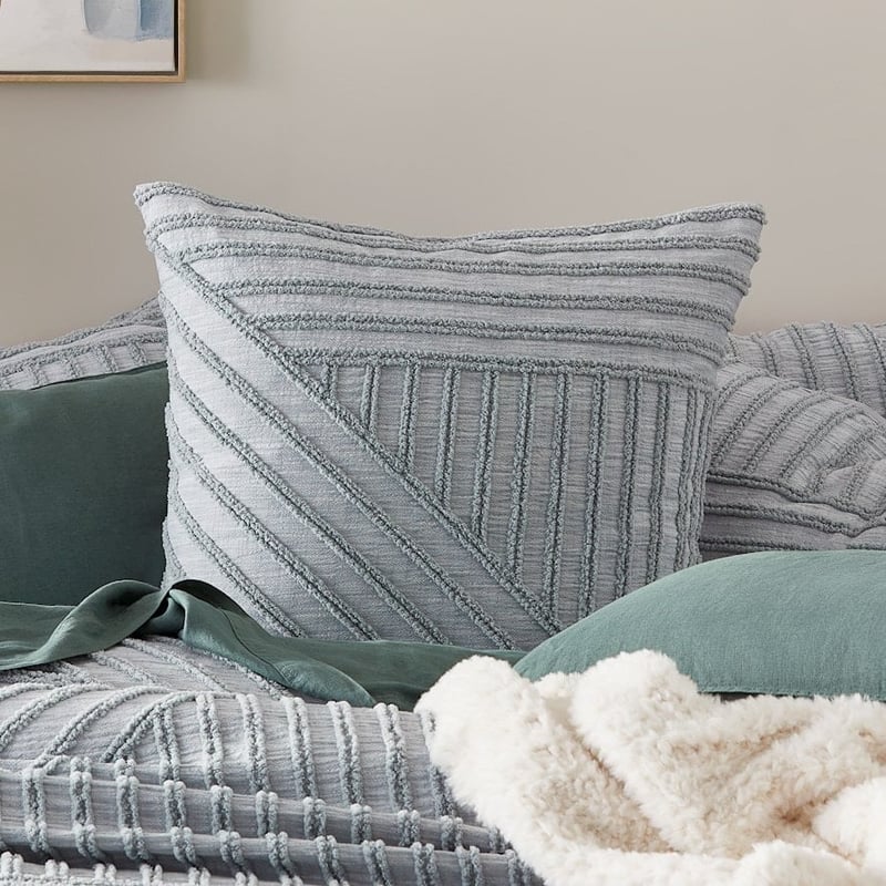 Kian Tufted Silver Quilt Cover Separates