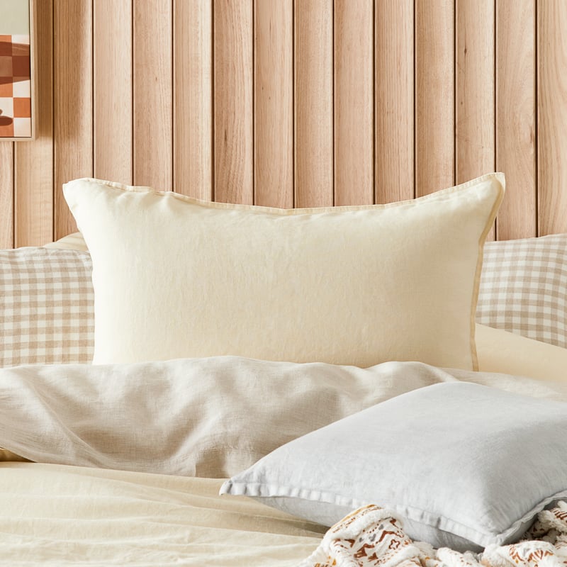 Vintage Washed Linen Vanilla Quilt Cover Separates