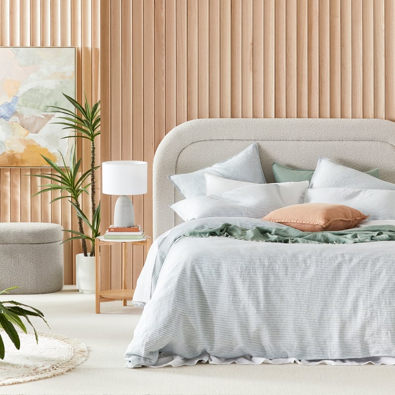 Vintage Washed Linen Blue Stripe Quilt Cover Separates