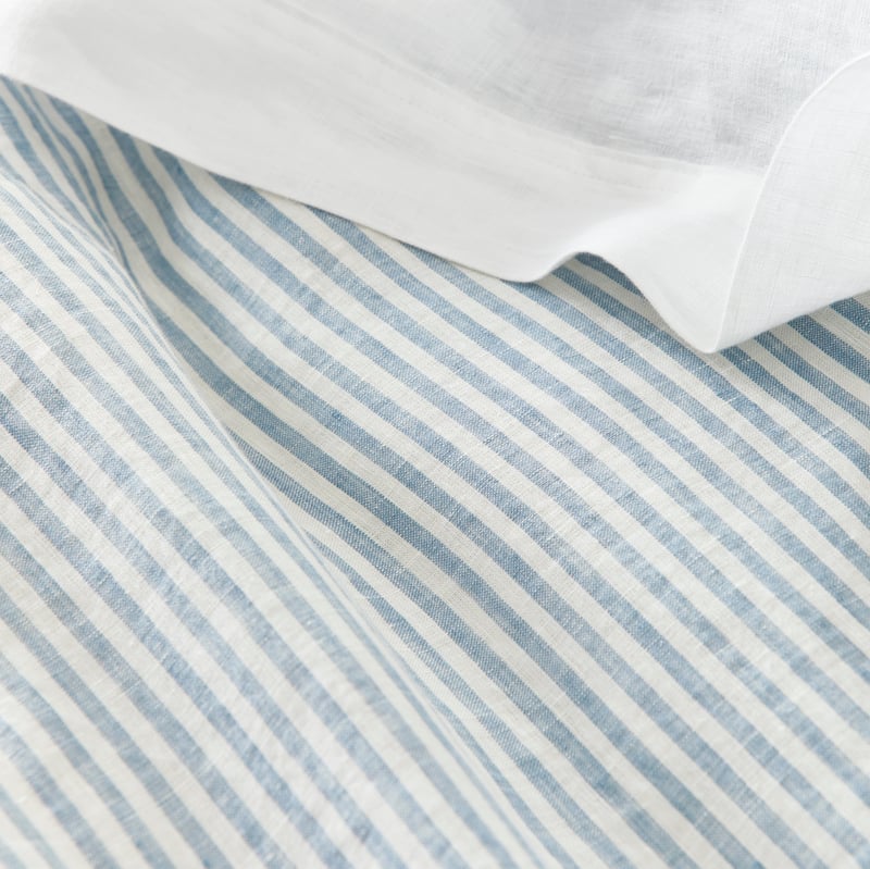 Vintage Washed Linen Blue Stripe Quilt Cover Separates