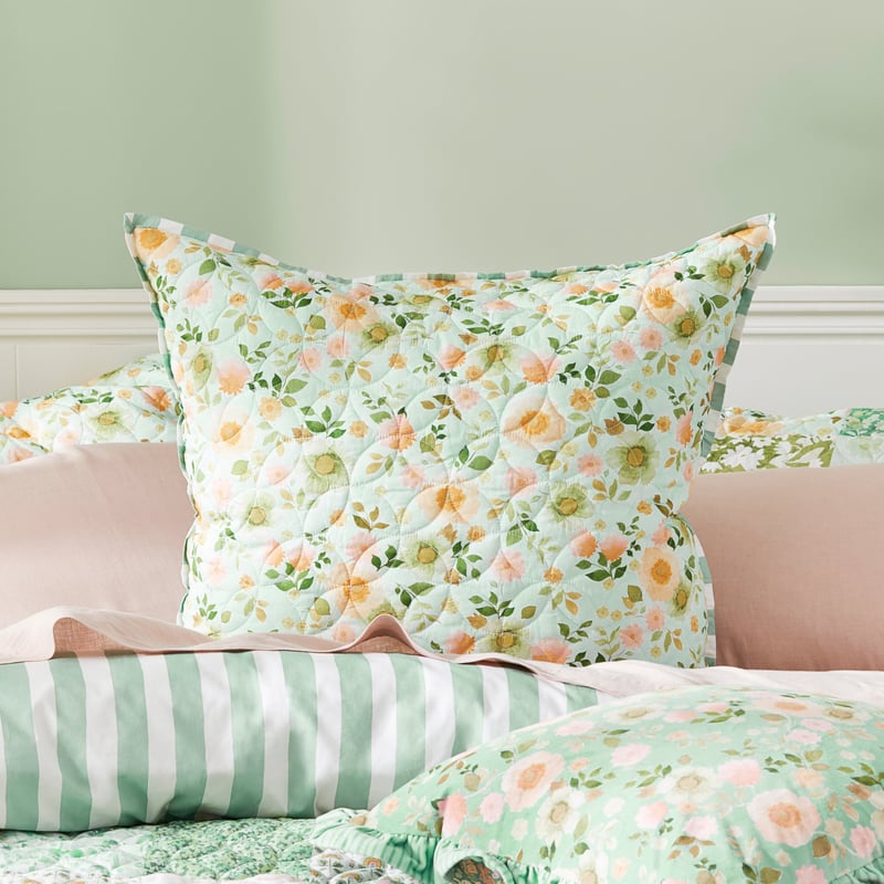 Bella Green Quilted Quilt Cover Separates