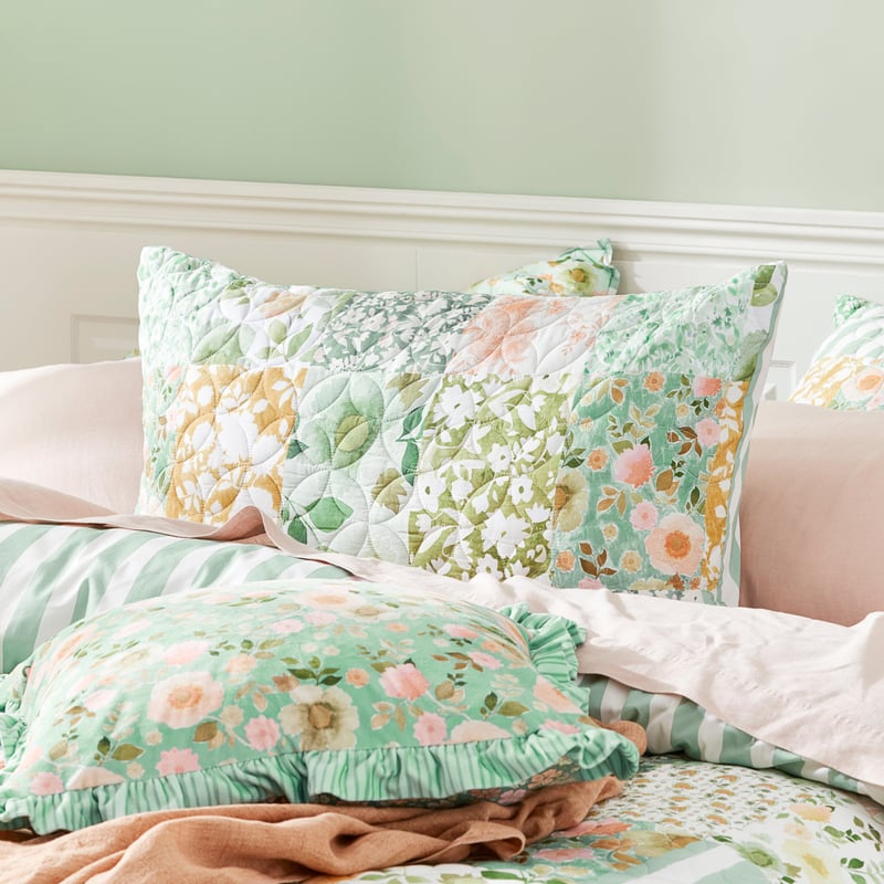 Bella Green Quilted Quilt Cover Separates