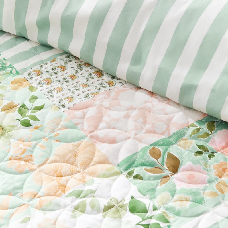 Bella Green Quilted Quilt Cover Separates
