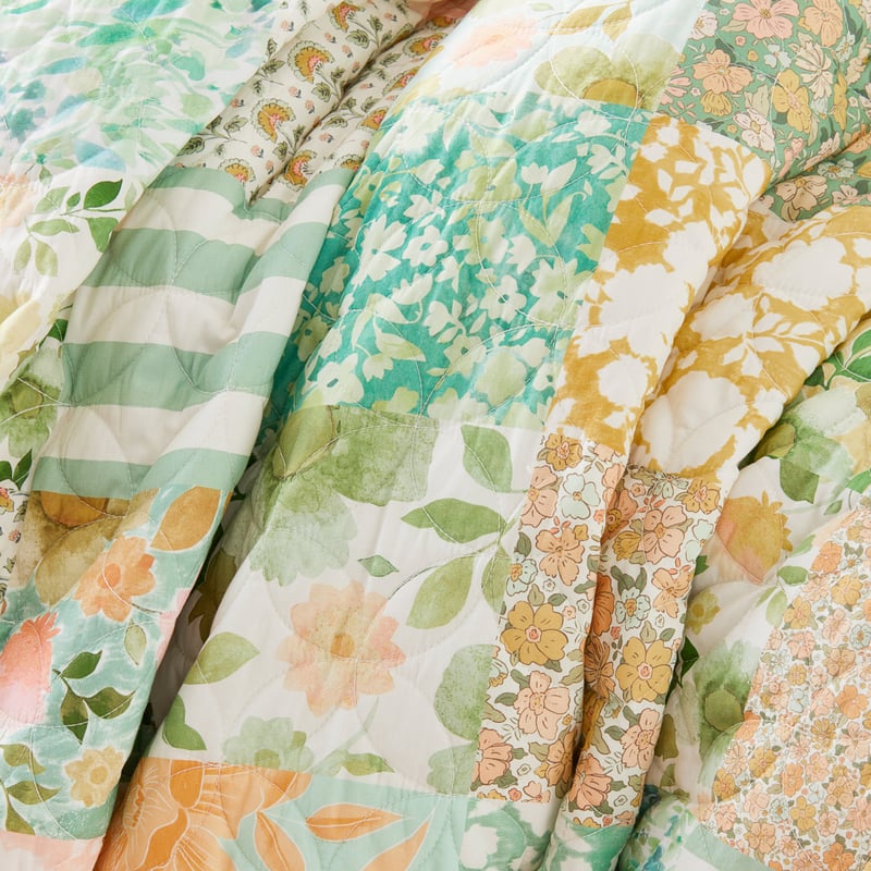 Bella Green Quilted Quilt Cover Separates