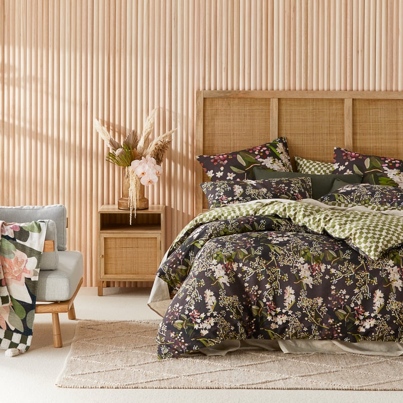 Kimmy Hogan Gathered Midnight Green Quilt Cover Separates