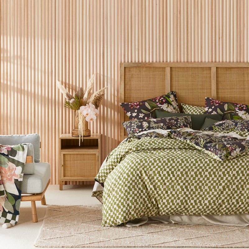 Kimmy Hogan Gathered Midnight Green Quilt Cover Separates